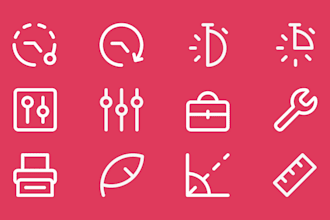 design unique, simple, svg, flat and modern custom icons set