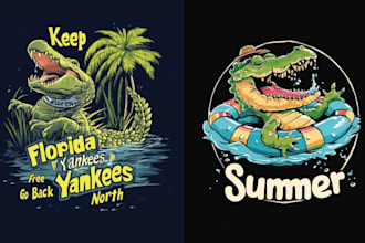 make mascot summer t shirt crocodile logo