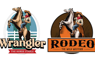design high resolution horse cowboy western logo