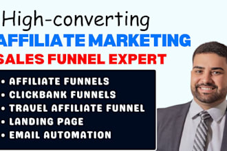 build affiliate landing page, sales funnel for clickbank and travel affiliate