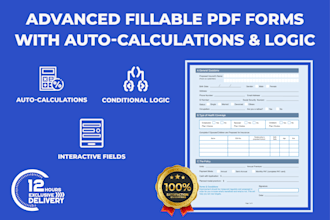 create smart fillable PDF form with auto calculations