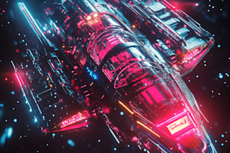sci fi, spaceship, concept and game character in unique style