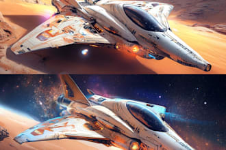 sci fi, spaceship, concept and game character for you