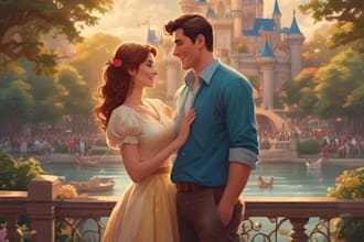 draw cartoon disney couple portrait