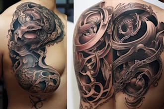 create unique custom tattoo any tattoo design, tattoo artist
