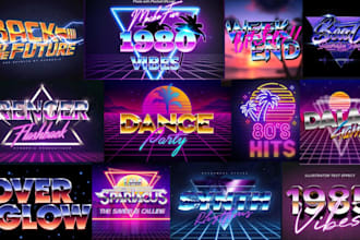 do 80s retro logo designs modern synthwave styles