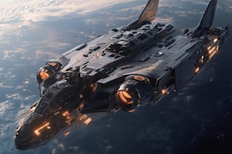 design a spaceship, sci fi illustration and sci fi art, game art for you