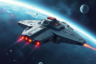 cerate concept art spaceship or vehicle design