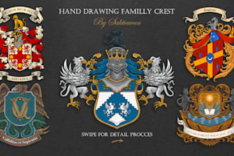 design vintage heraldic family crest coat of arms logo