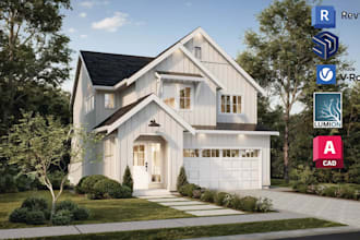 design architectural exterior with reaslitic rendering and walkthrough