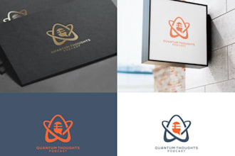 draw vintage podcast logo design in creative idea