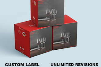 design label, pouch or box packaging with all files in 2 day