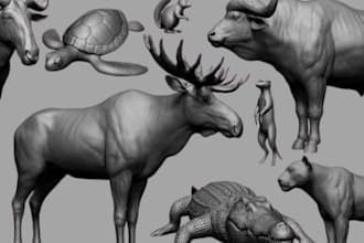 3d animal model  3d creature 3d character model for vfx and 3d printing