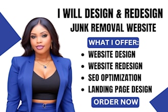 design wordpress junk removal website handyman website junk removal landing page