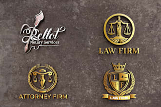 design notary, law firm, lawyer and justice logo