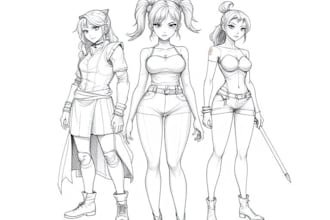 draw your characters in clean pencil sketch