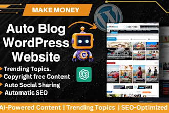 create auto blog wordpress website passive income news site