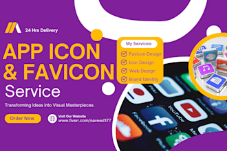 design unique favicon app icons logo icons in 24h