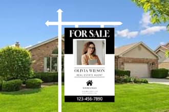 design perfect yard sign, lawn sign, bandit sign, billboard, signage