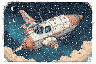 draw your fantastic custom spaceship sci fi steampunk nit