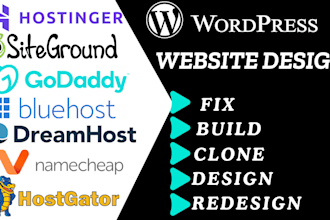 wordpress website design hostgator godaddy hostinger website builder siteground