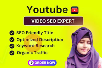 be your youtube seo expert and video growth specialist
