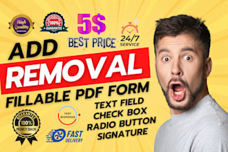 add or removal text field check box radio button in fillable pdf form