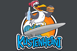 design awesome food truck comic logo