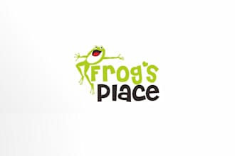 design frog kid playground logo