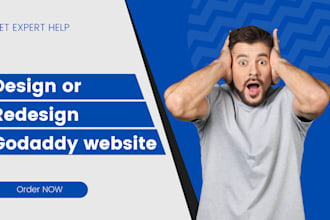 build godaddy website design or redesign for your business or wordpress website