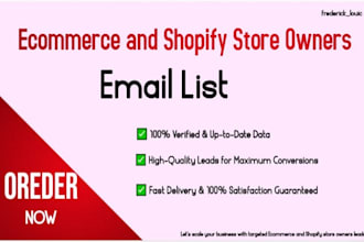 provide an active ecommerce and shopify store owners email list