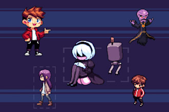 create pixel art character sprites and retro game graphics