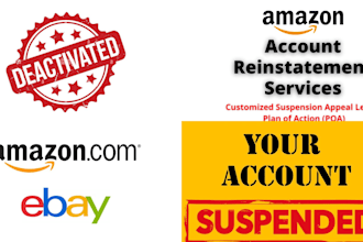 reinstate your ebay, amazon, etsy deactivated account