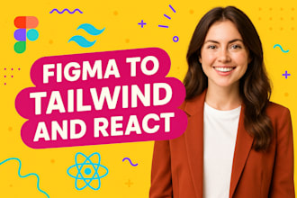 build website from figma to tailwind react js full responsive
