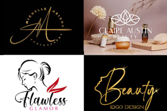 do luxury cosmetics, fashion, makeup, eyelash, hair and beauty logo design