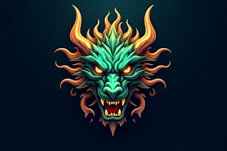 do high quality dragon head logo design
