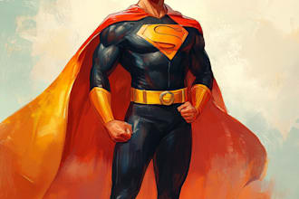 do an amazing superhero cartoon characters