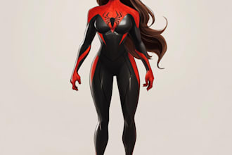 draw you into superhero cartoon character