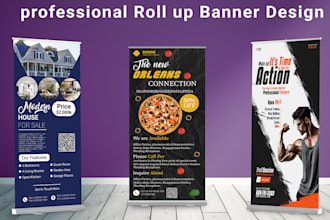 minimalist roll up and retractable banner design
