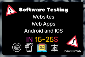 do website testing, app testing, software testing and review