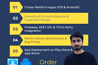 design and develop a custom flutter mobile app