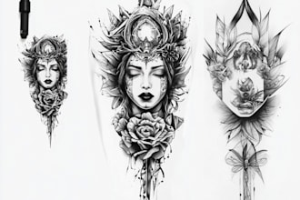 create a unique tattoo design design, tattoo artist