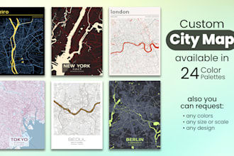 create a custom city or region map poster