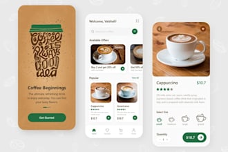 develop coffee shop app, cafe tea app, milk delivery, coffee website
