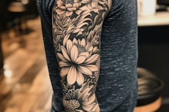 draw a attractive tattoo sleeve design