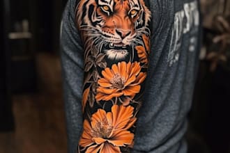 make a custom tattoo sleeve art as you want