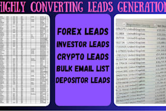 provide hot forex leads, crypto leads, forex crypto leads, crypto email list