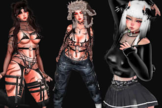create custom vchat avatar furry aatar nsfw vtuber  vr character anime in unity