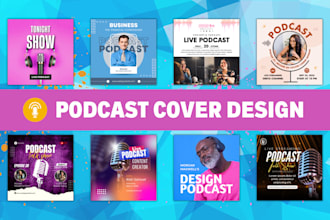 do modern unique podcast cover art, podcast logo and any graphics design