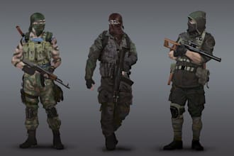 3d game armor character model, realistic zbrush design